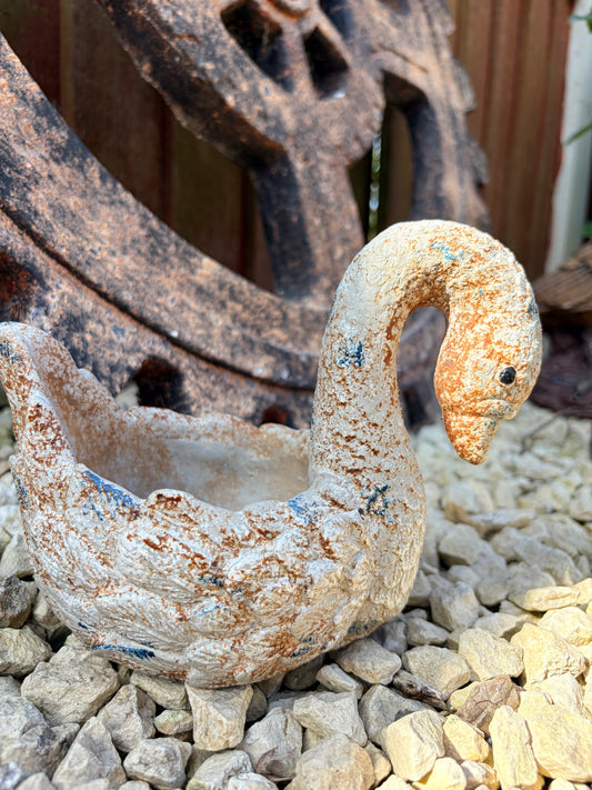 Rustic Swan Planter