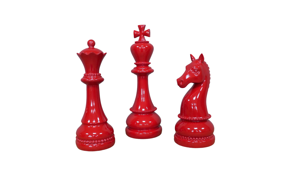 Set of 3 decorative chess pieces