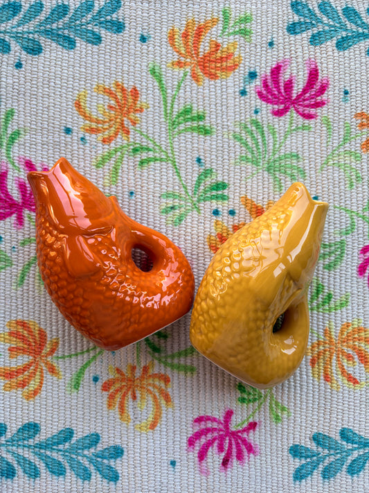 Vibrant fish ceramic vase
