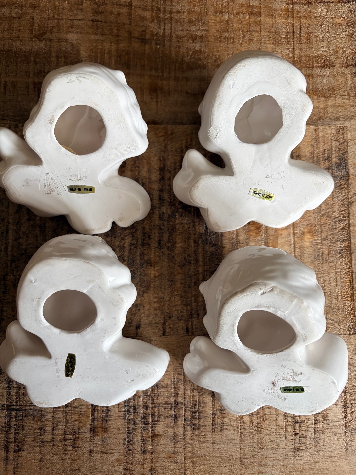 Set of 4 vintage French ceramic cherub wall hangings