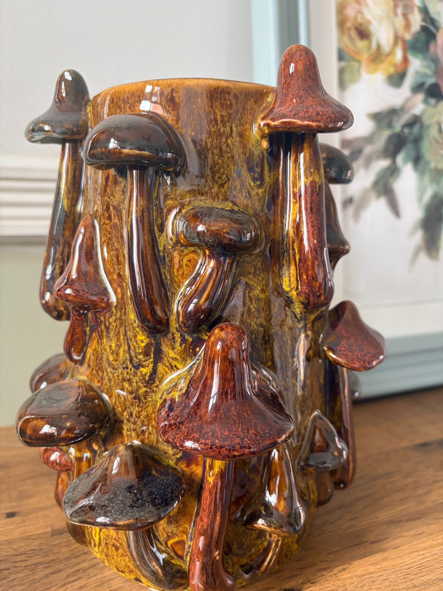 Large Glazed 3D Mushroom Vase