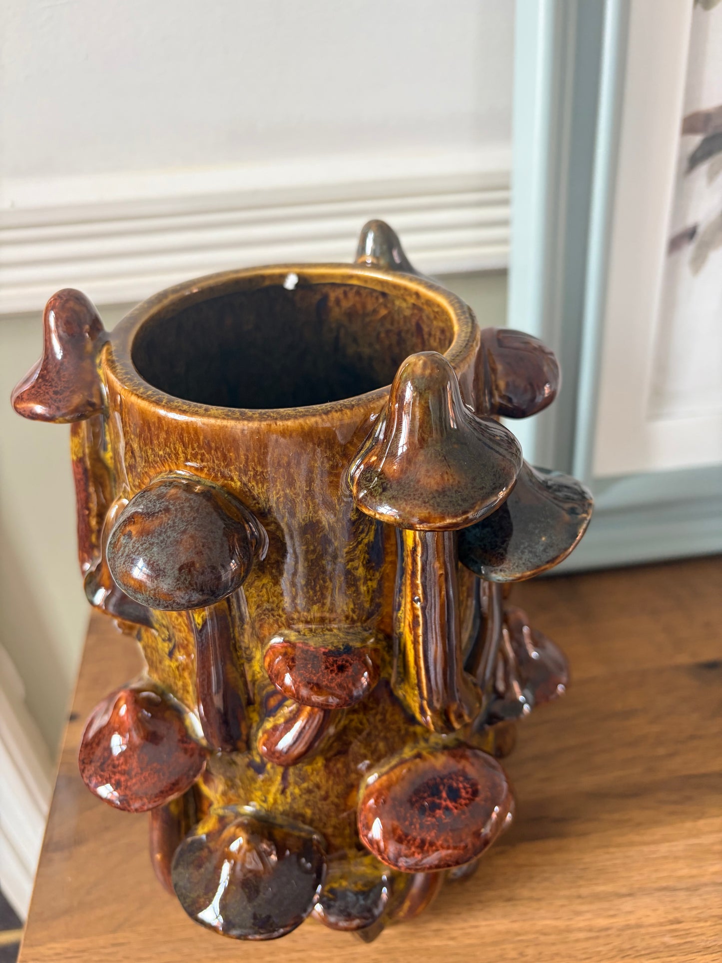 Large Glazed 3D Mushroom Vase