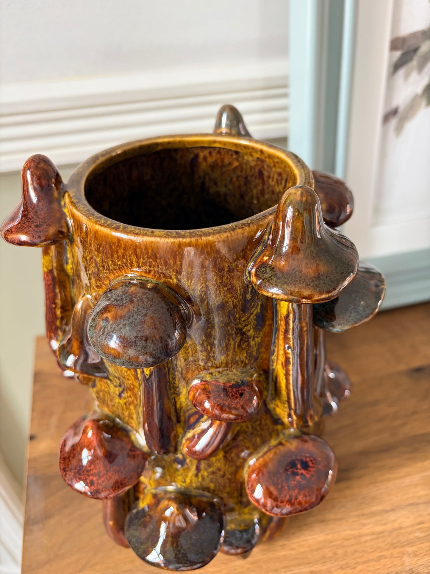 Large Glazed 3D Mushroom Vase