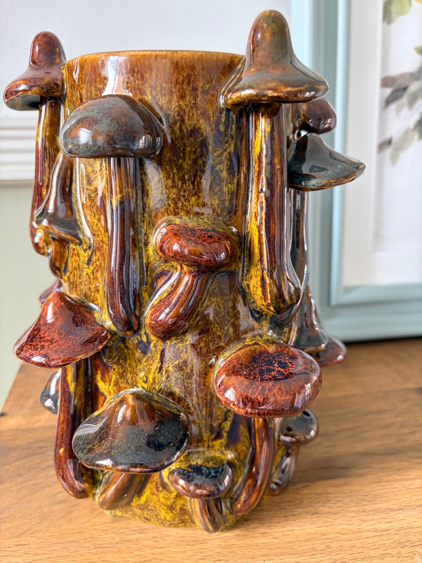 Large Glazed 3D Mushroom Vase