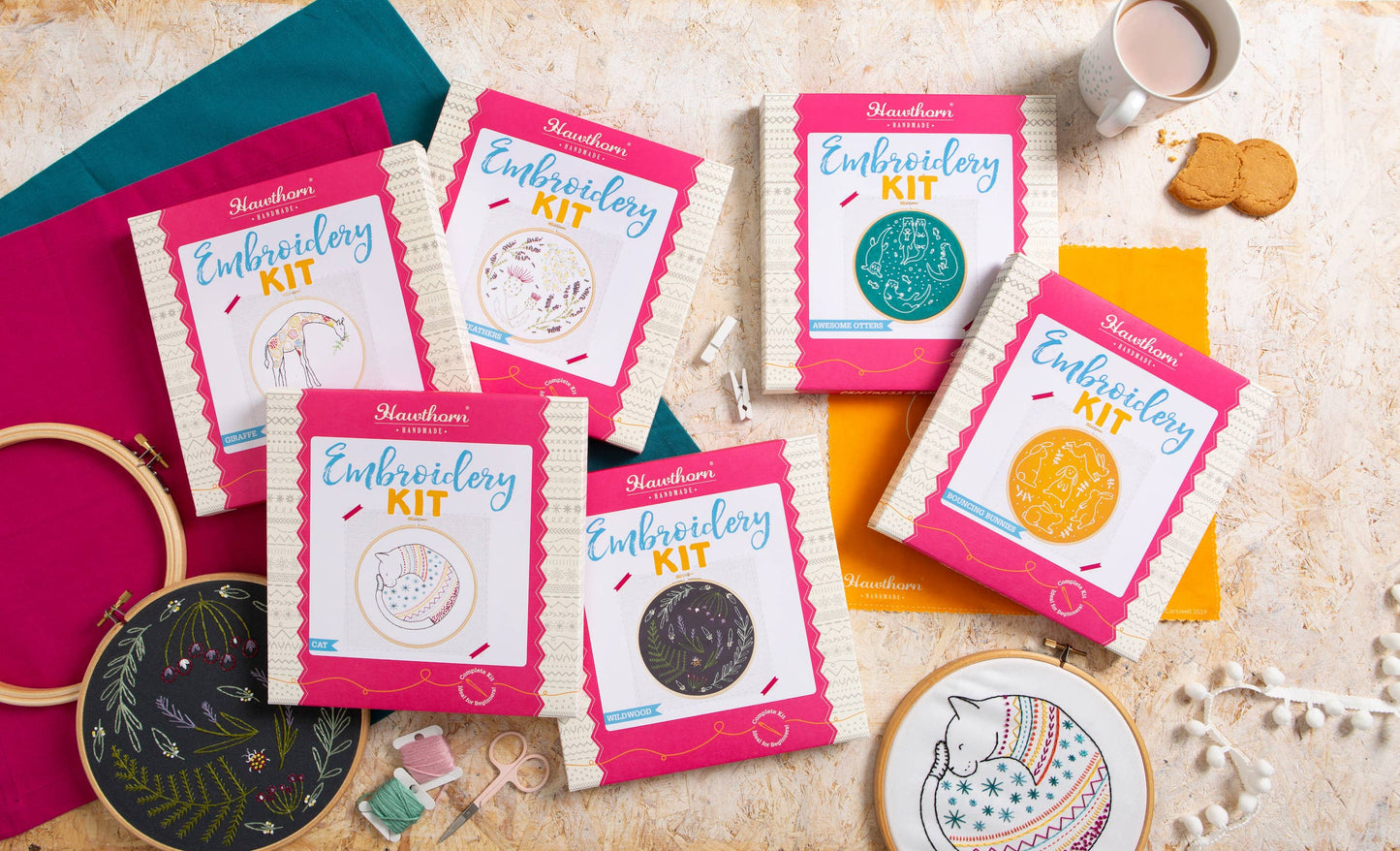Awesome Otters Embroidery Kit | Complete Kit for Beginners