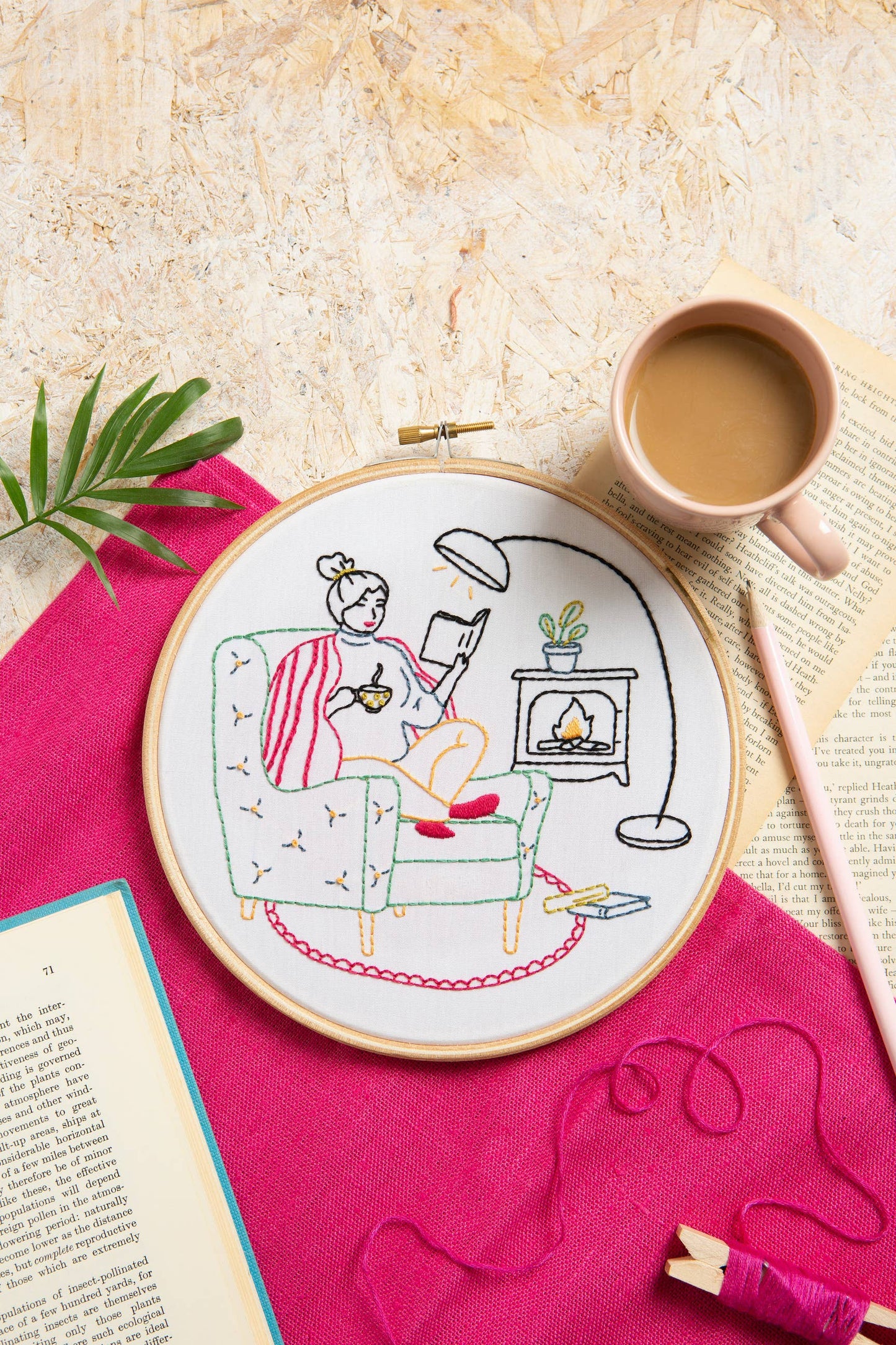 Book Lover Embroidery Kit (Unwind) | Complete Craft Kit