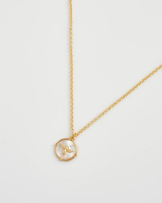 FABLE Honey Bee & Pearl Pendant Necklace