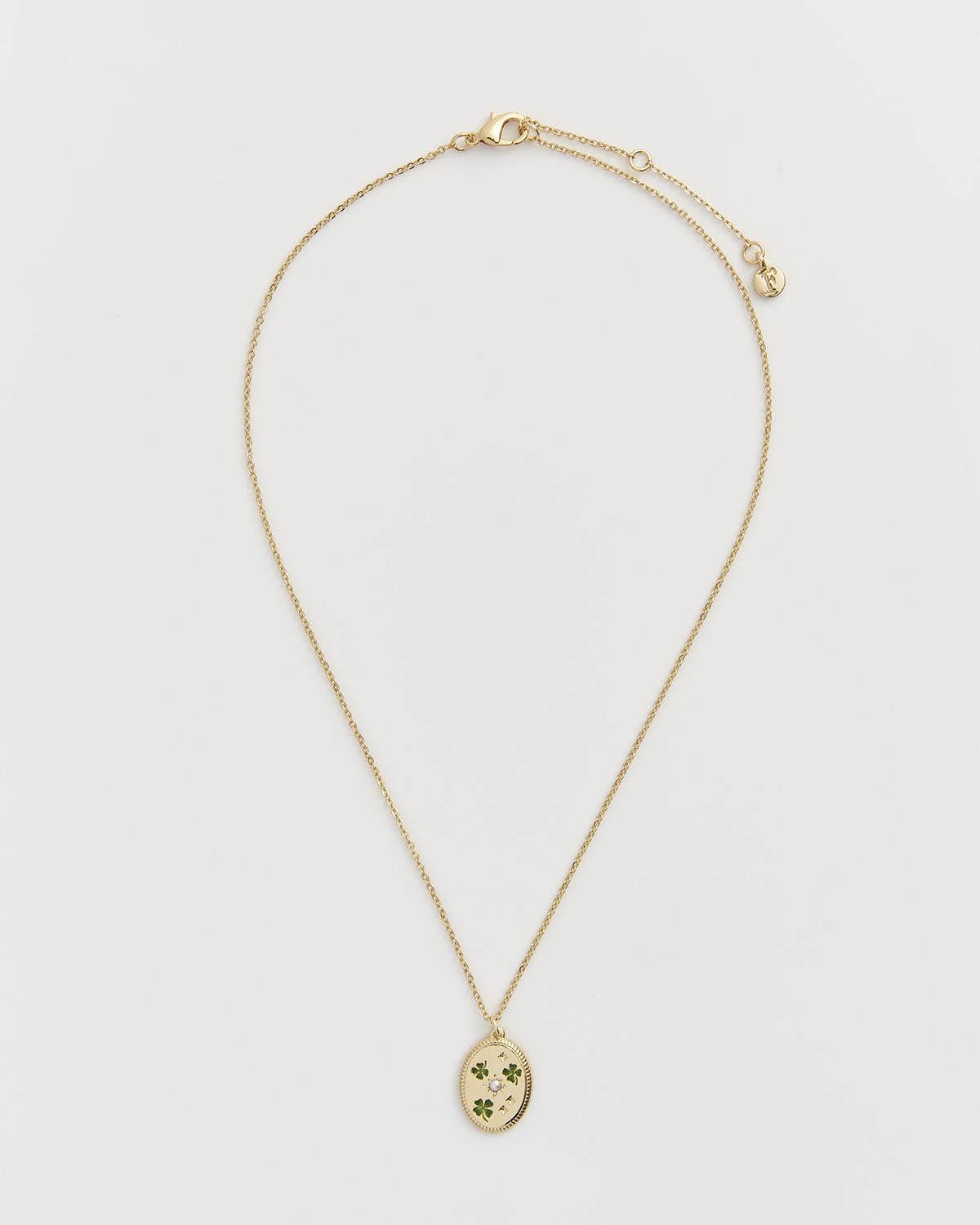 FABLE Four Leaf Clover & Pearl Necklace