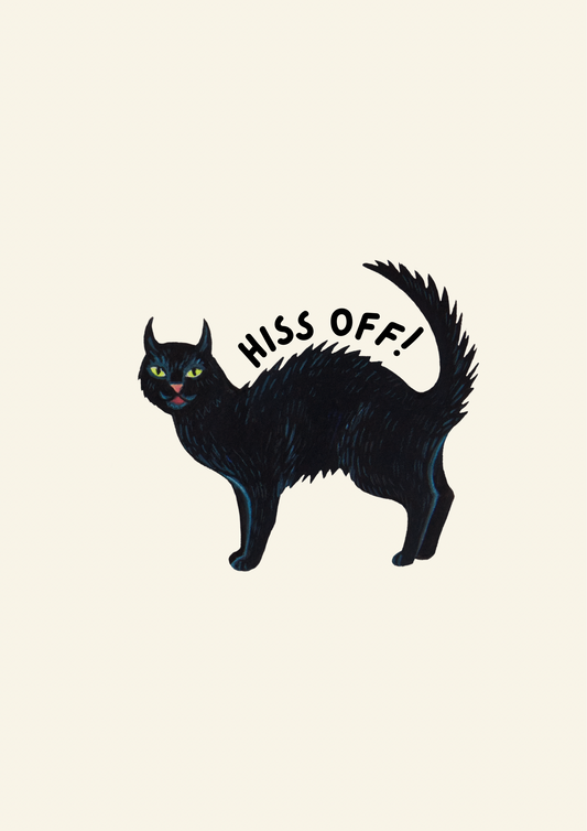 Hiss Off Cat Print