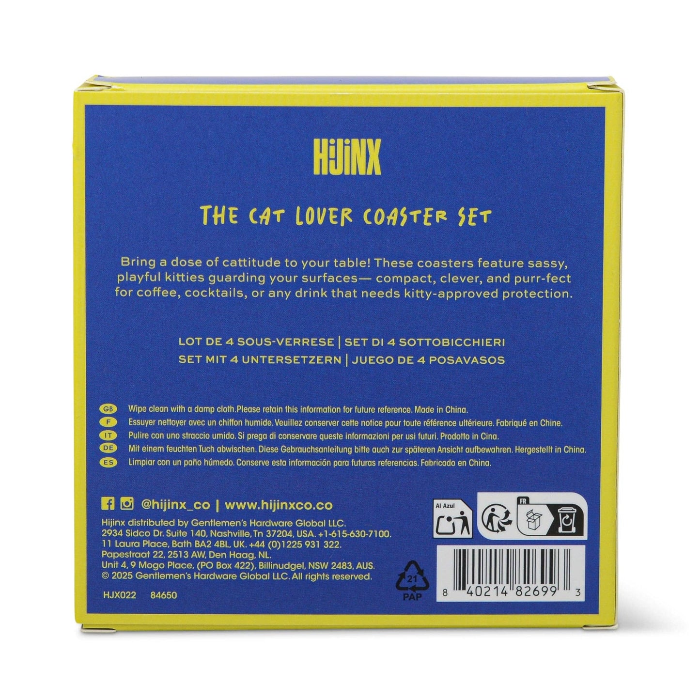 The Cat Lover Coasters (set of 4)