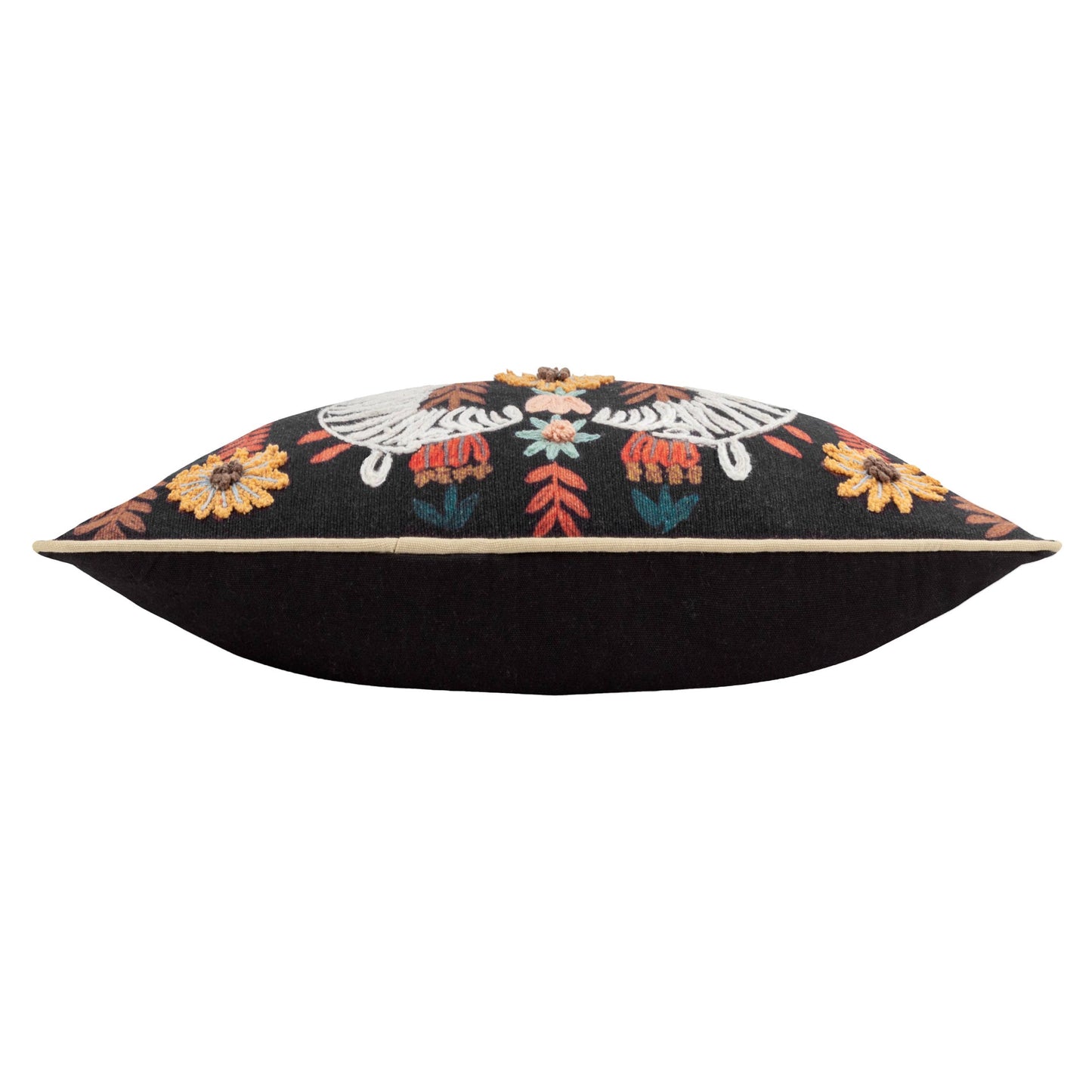 Mirrored Zebra Embroidered Cushion Multicolour