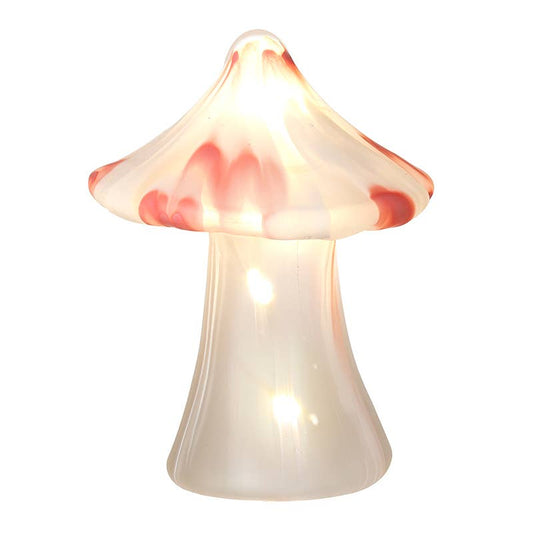 Light Up Glass Toadstal Decoration