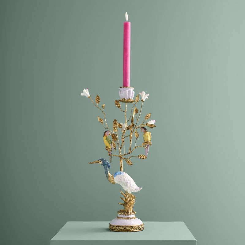 Ornate Heron Candle Holder