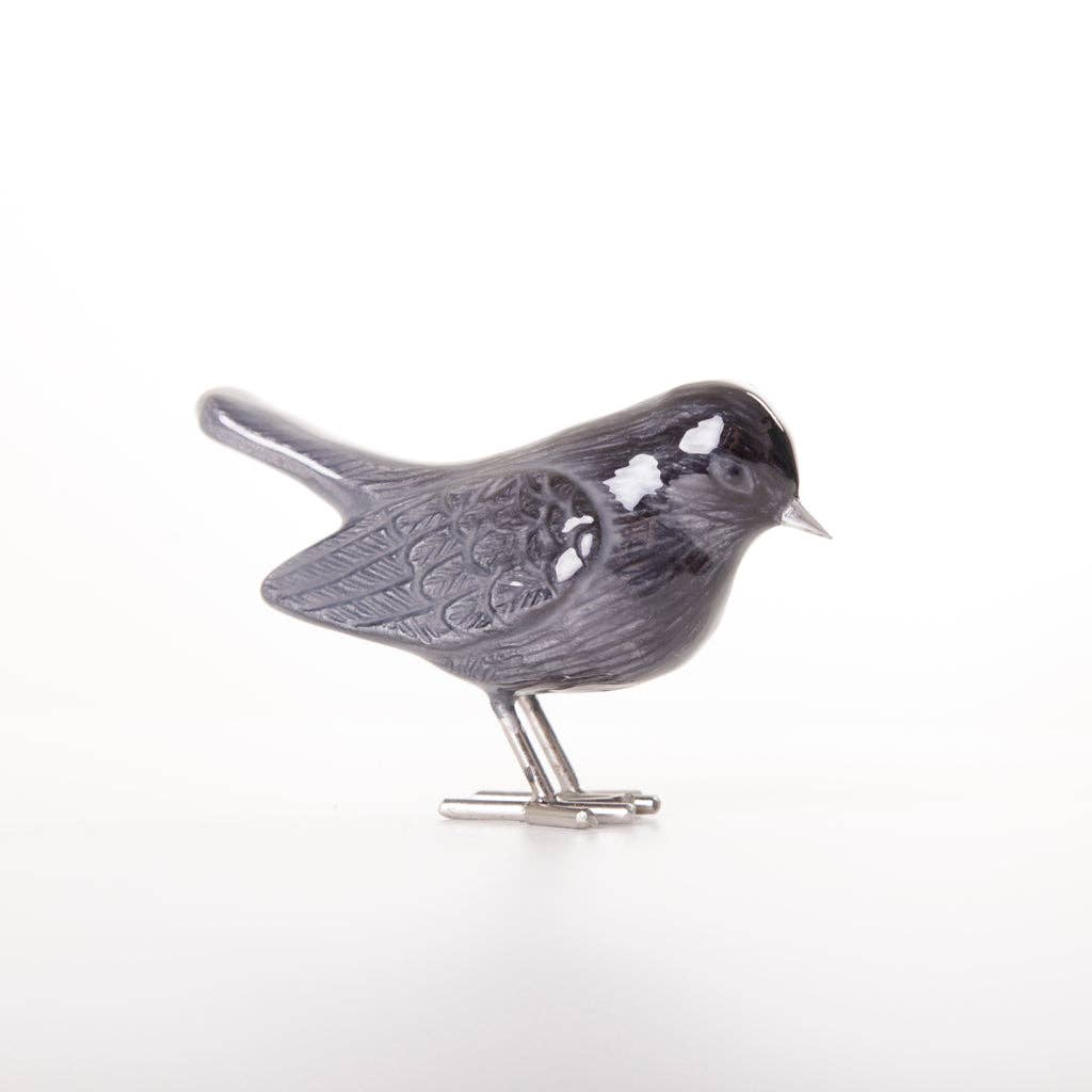 Brushed Black Robin 12.5 cm