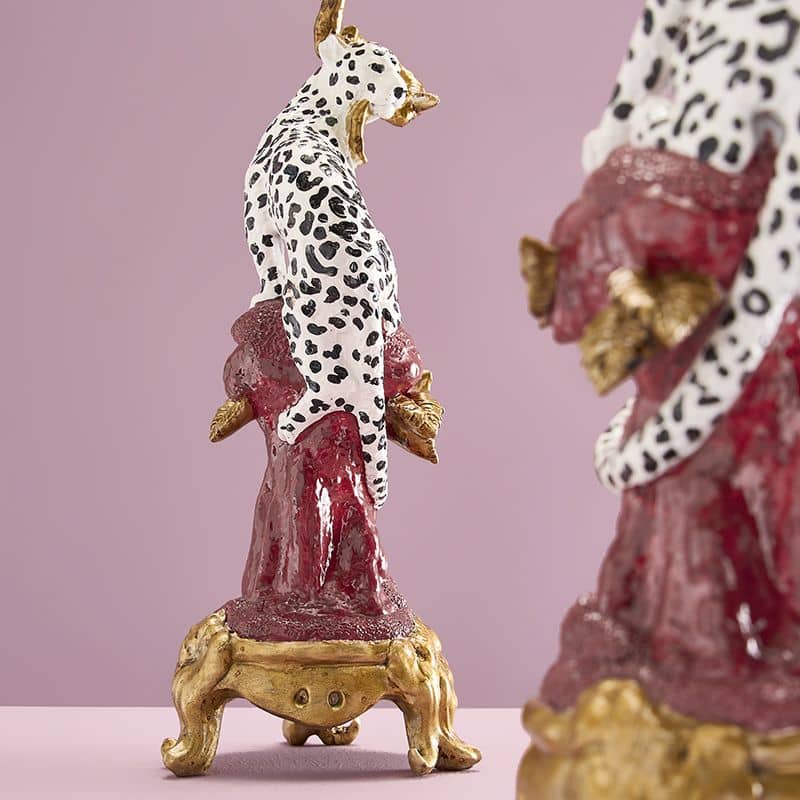 Pair of Ornate Leopard Candle Holders