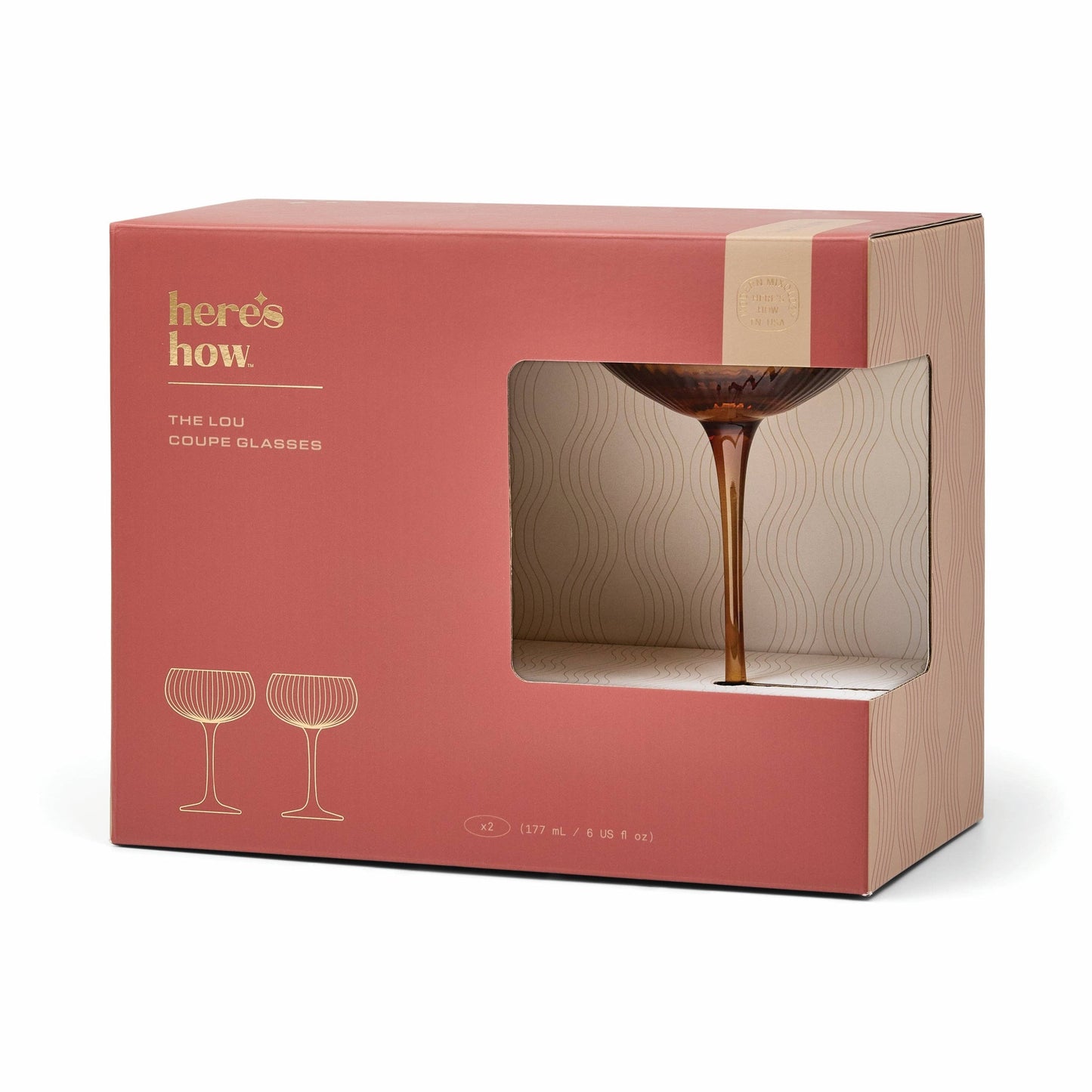 The Lou Coupe Glass - Set of 2 - Amber