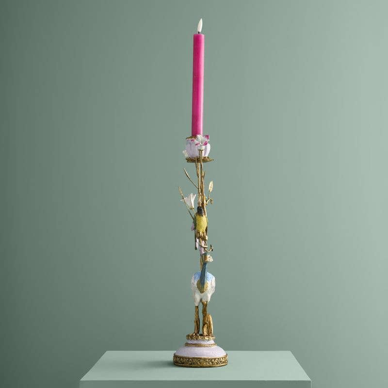 Ornate Heron Candle Holder