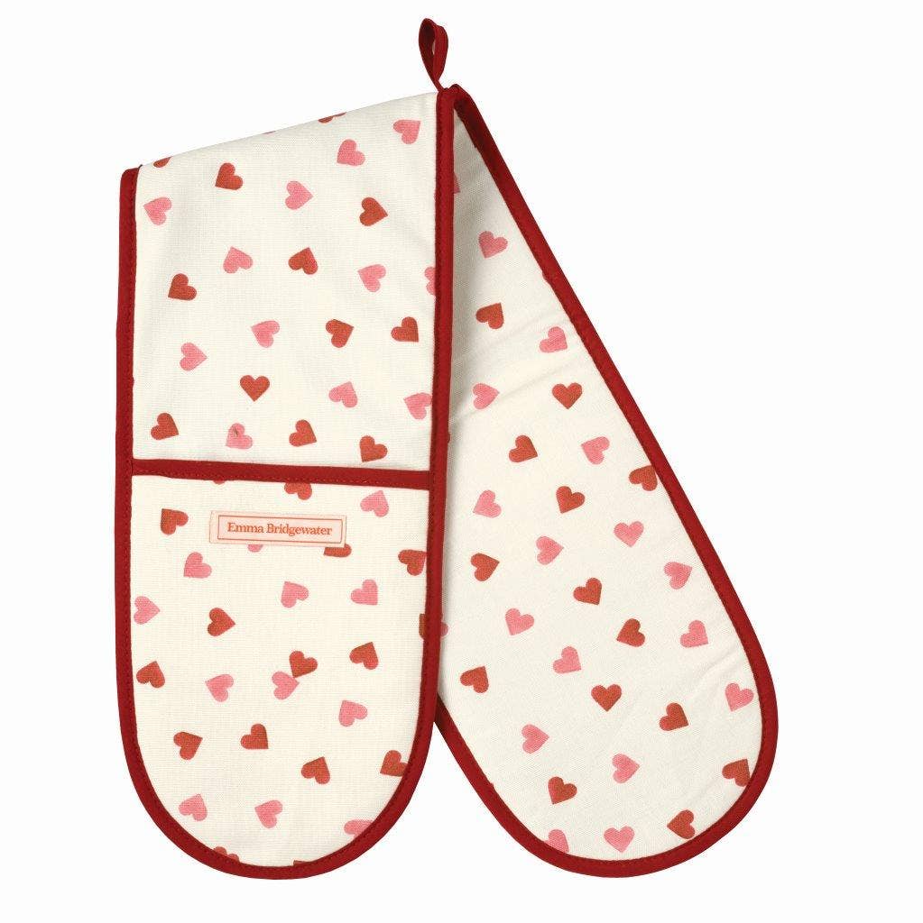 Emma Bridgewater - Pink Hearts Oven Glove & Tea Towel Set