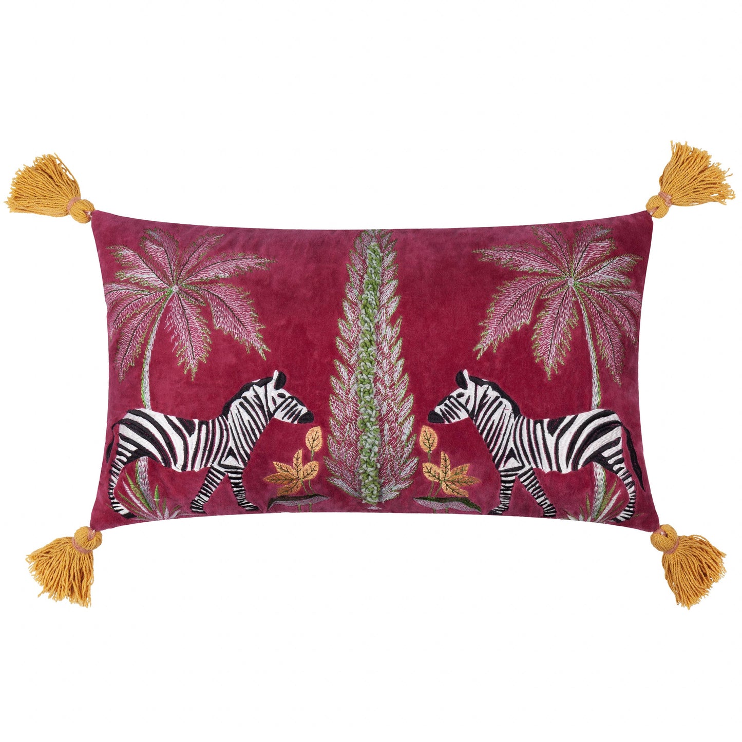 Kalahari Embroidered Velvet Cushion Multicolour