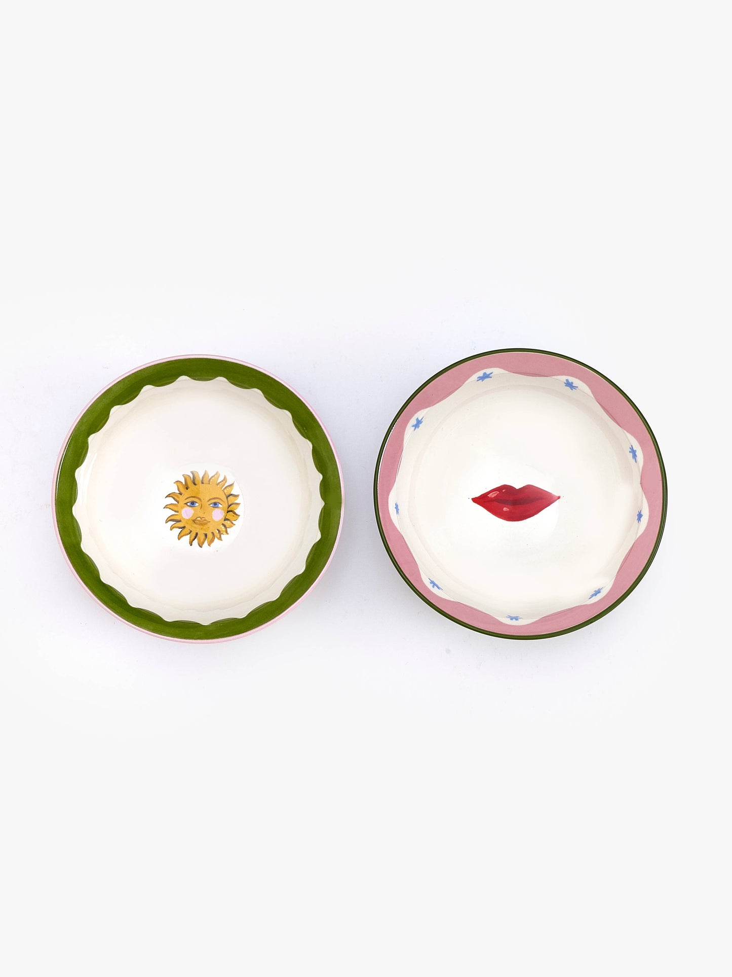 Eleanor Bowmer Set Of 2 Sun & Lips Nibble Bowls