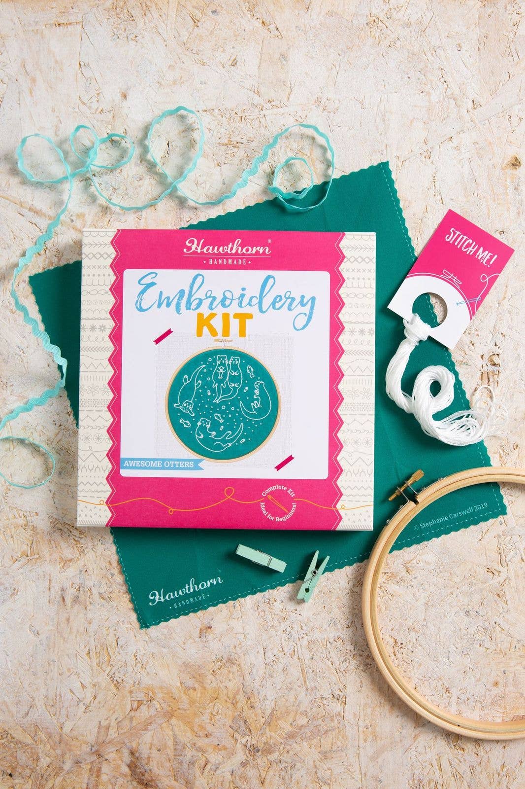 Awesome Otters Embroidery Kit | Complete Kit for Beginners