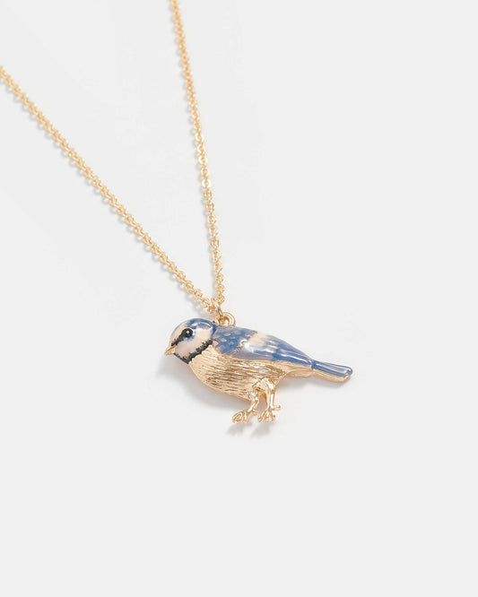 FABLE Enamel Blue Tit Short Necklace