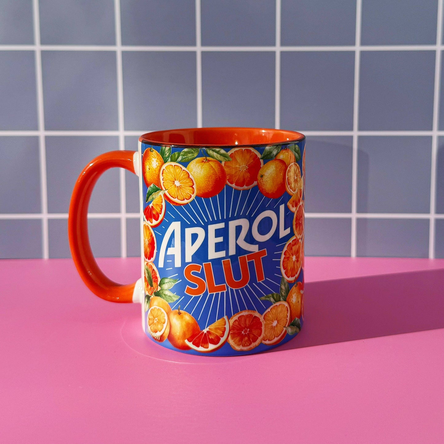 'APEROL SLUT' orange handled mug